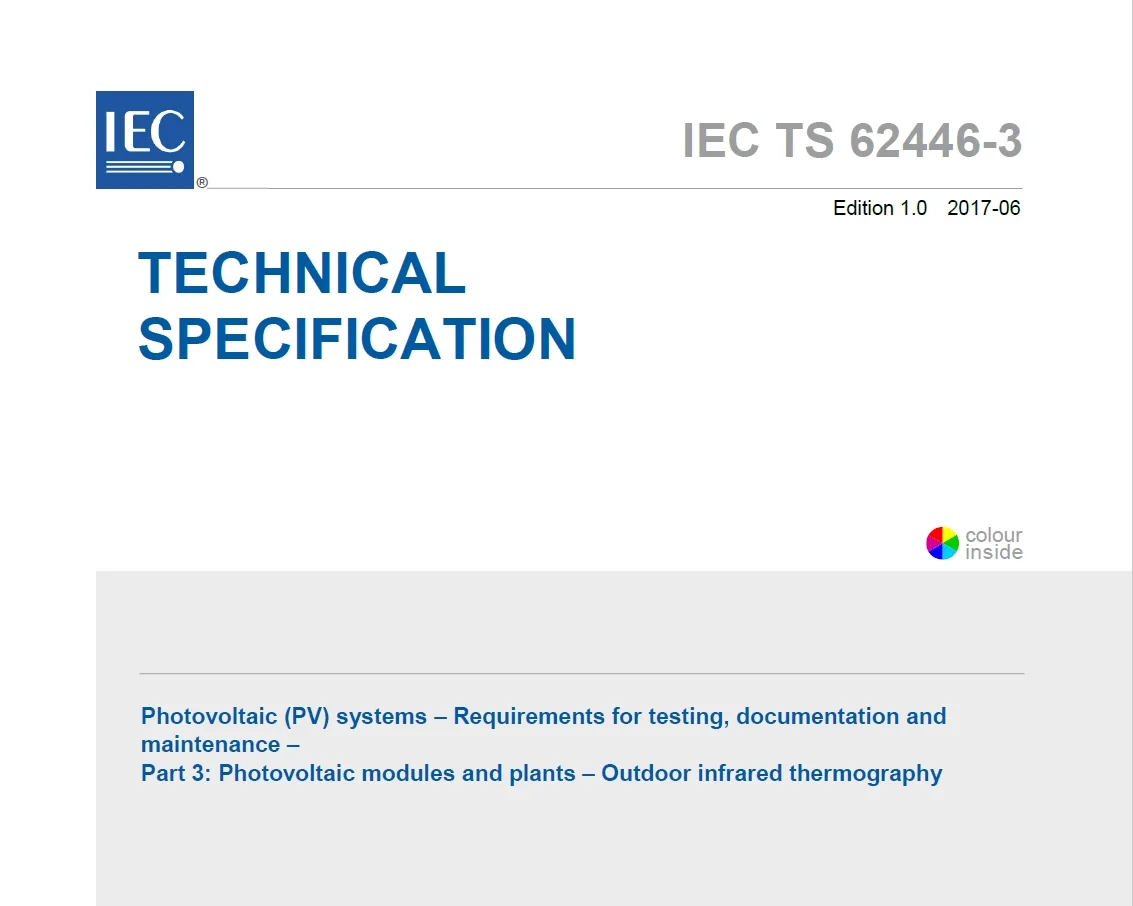 IEC TS 62446-3 norma de inspección termográfica en fotovoltaica
